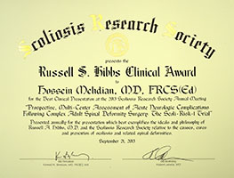 Scoliosis Research Society - Certificate 1